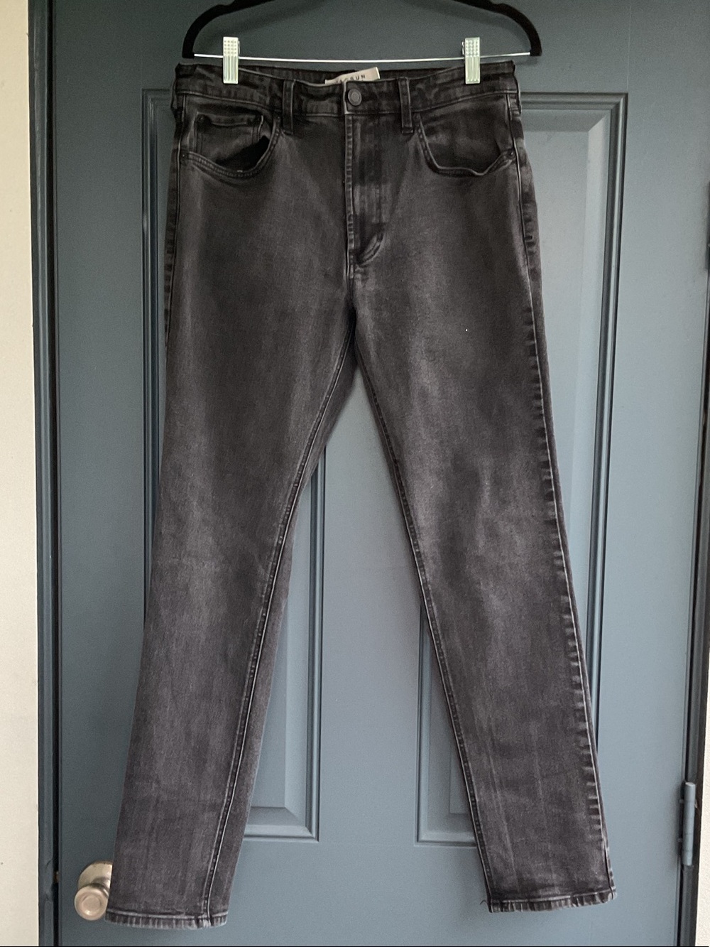 PacSun Men's Washed Black Slim Straight Jeans, Size 32 x 32